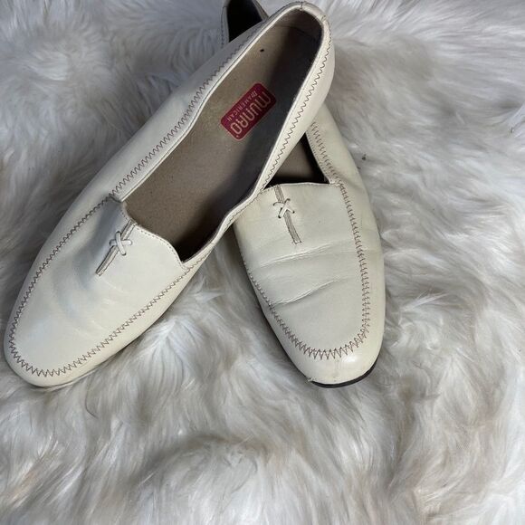 Munro Cream Leather Slip On Loafers Sz 12M - Picture 1 of 9